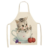 Lovely Cat Pattern Kitchen Apron Cat Design Accessories Pet Clever O 