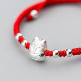 Lucky Cat Beads Red Rope Bracelet Cat Design Accessories Pet Clever 