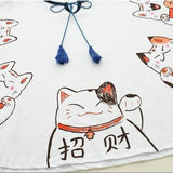 Lucky Cat Print T-shirt Cat Design T-Shirts Pet Clever 