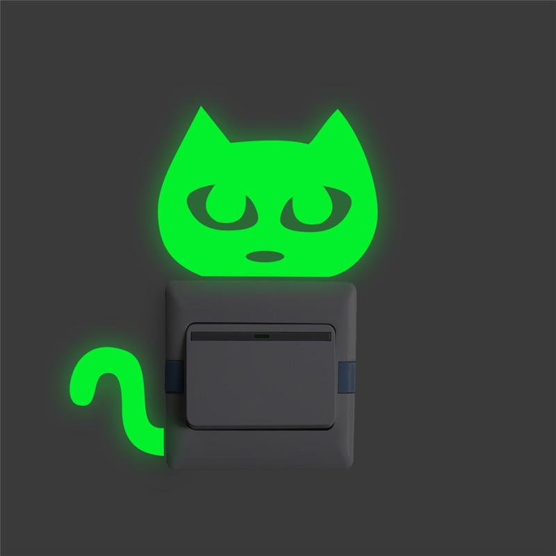 Luminous Cat Wall Sticker Cat Design Accessories Pet Clever 