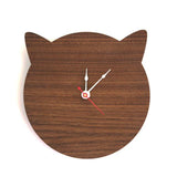 Modern Minimalist Lovely Cat Wall Clock Home Decor Cats Pet Clever Dark Brown 