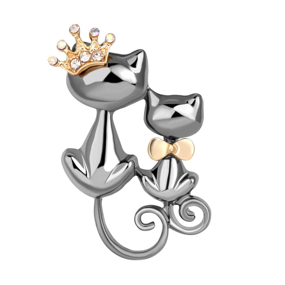 Mother Daughter Cats Brooches Cat Design Accessories Pet Clever 