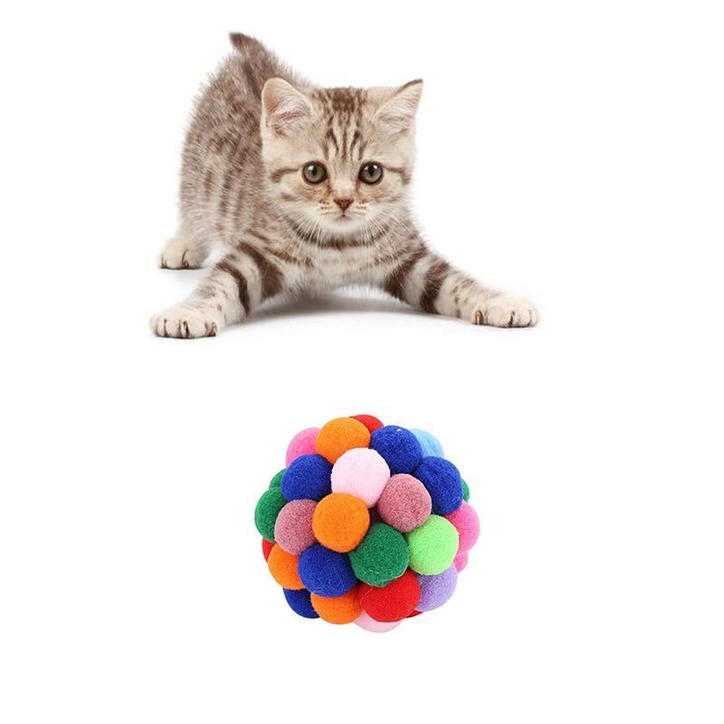 Multi-Color Handmade Bouncy Ball Interactive Cat Toy Cat Pet Clever S 