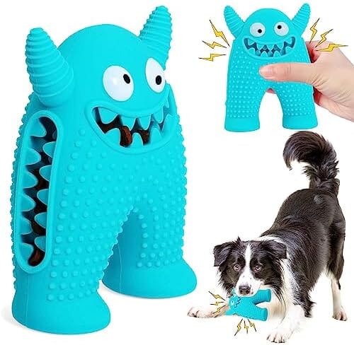 Natural Rubber Teeth Cleaning Puppy Treat Toys - Blue - Pet Clever