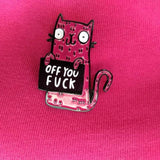Off You F*ck Cat Brooch Cat Design Accessories Pet Clever 