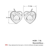 Paw Footprint Heart Earrings Cat Design Accessories Pet Clever 