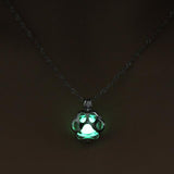 Paw Glow in the Dark Necklace Cat Design Accessories Pet Clever green 