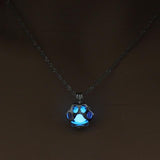 Paw Glow in the Dark Necklace Cat Design Accessories Pet Clever blue 