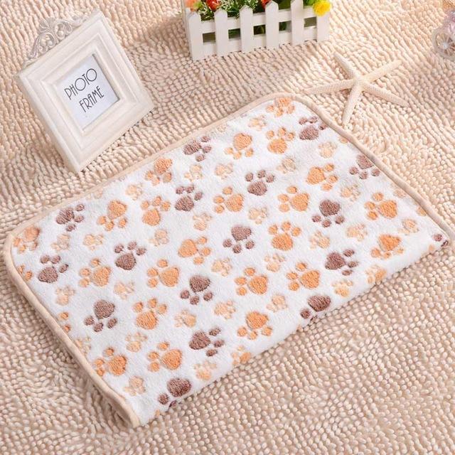 Paw Print Pet Blanket Dog Beds & Blankets Pet Clever XS White 