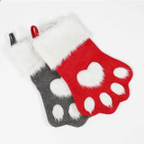 Paw Shape Christmas Socks Home Decor Dogs Pet Clever 