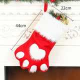 Paw Shape Christmas Socks Home Decor Dogs Pet Clever 