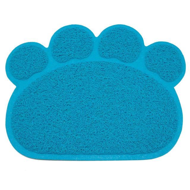 Paw Shape Litter Mat Keeping Your Floor Clean Cat Litter Boxes & Litter Trays Pet Clever Blue 