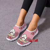 Pawfect Prints Slip-Ons: Custom Dog Lover Flats Dog Design Footwear Pet Clever Pink 35 