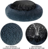 Pet Bed Washable & Self-Warming Round Pet Bed Deluxe Soft Plush Dog Beds & Blankets Pet Clever 