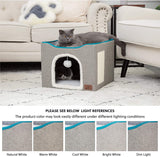 Pet Cat House with Fluffy Ball Hanging and Scratch Pad Dog Beds & Blankets Pet Clever 