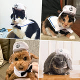 Pet Costume for Holiday Halloween Hat Outfit Sailor Costume Dog Clothing Pet Clever 