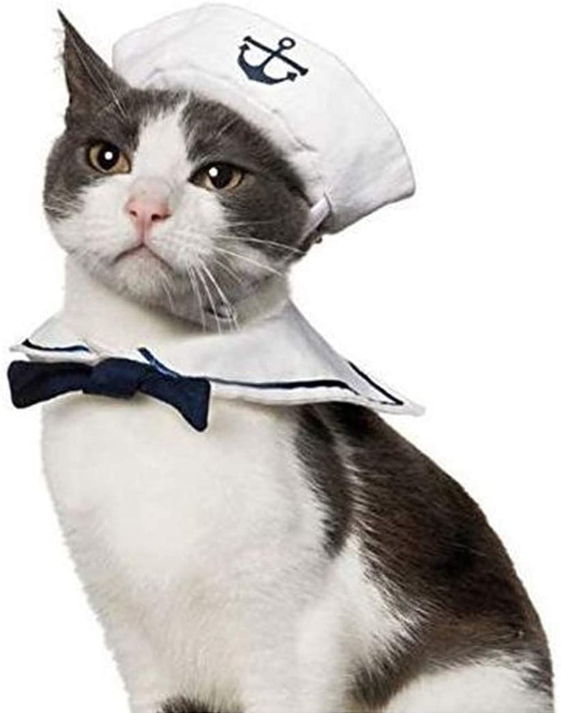 Pet Costume for Holiday Halloween Hat Outfit Sailor Costume Dog Clothing Pet Clever 