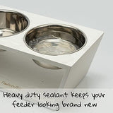 Pet Feeder with Four Stainless Steel Bowls Dog Pet Clever 
