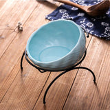 Pet Food Bowl with Bracket Cat Bowls & Fountains Pet Clever Blue Bowl with Bracket 
