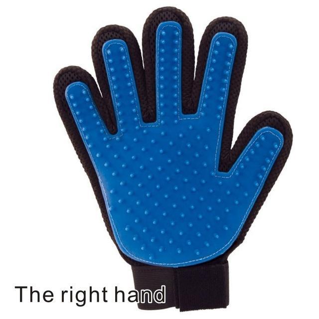 Pet Glove Brush Grooming & Massage Cat Care & Grooming Pet Clever Blue Right Hand 