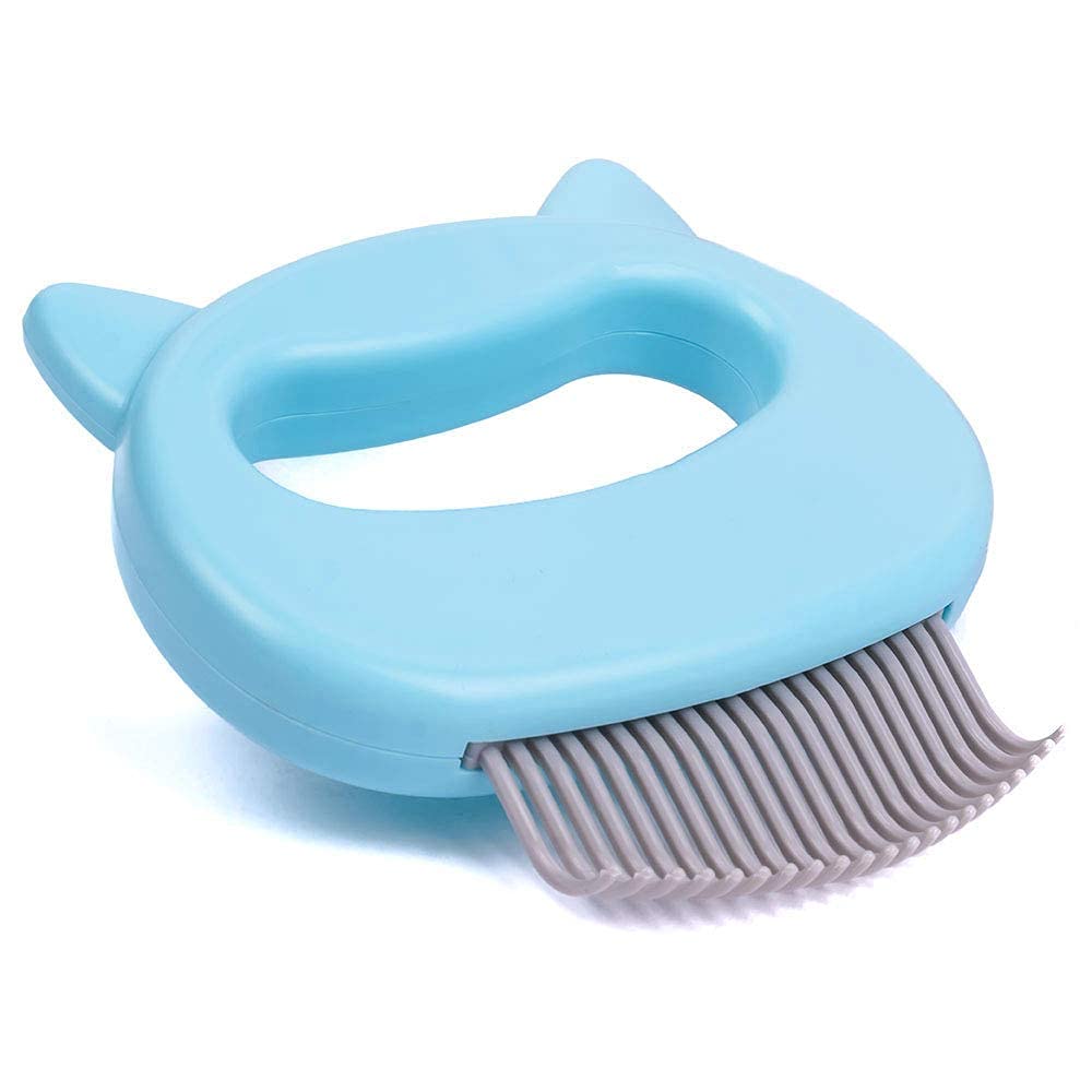 Pet Hair Removal Massaging Shell Comb Soft Deshedding Dog Combs Pet Clever Blue 
