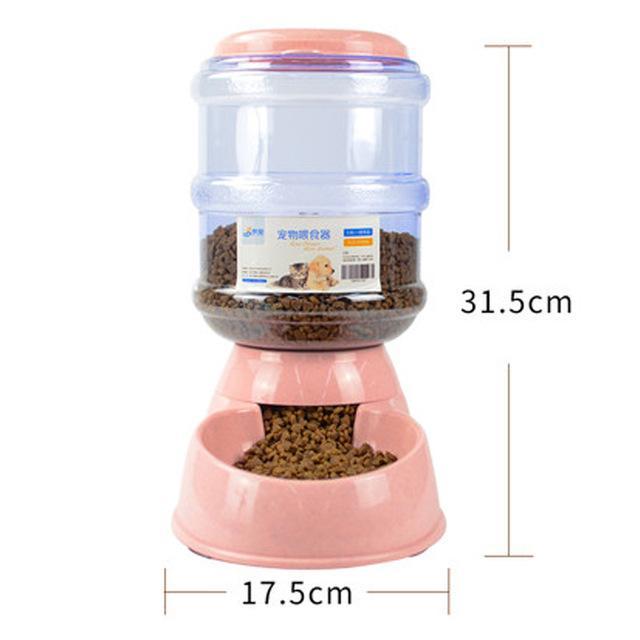 Pet Large Automatic Food & Water Dispenser Cat Bowls & Fountains Pet Clever Pink Food 