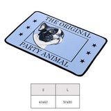 Pet Non-slip Bowl Mat Home Decor Dogs Pet Clever Blue rectangle S 