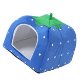 Pet Strawberry Bed Collapsible House Dog Beds & Blankets Pet Clever 