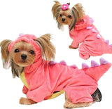 Pink Cute Dinosaur Style Pet Costume Attire Cat Clothing Pet Clever M 