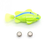 Plastic Decorative Robot Fish Toy Activated with Battery Cat Toys Pet Clever green 