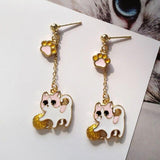 Playing Cat Earrings Cat Design Accessories Pet Clever pink 