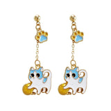 Playing Cat Earrings Cat Design Accessories Pet Clever 
