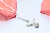 Playing Cat with Ball Pearl Pendant Necklace Cat Design Accessories Pet Clever 