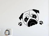 Pug Head Wall Decal Home Decor Dogs Pet Clever 