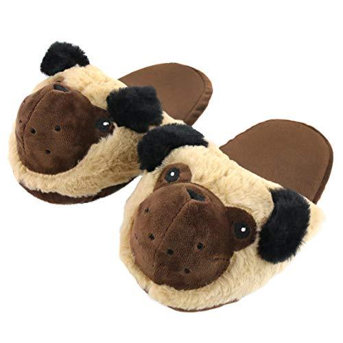 Pug Shape Indoor Slippers Dog Design Footwear Pet Clever 5-6.5 