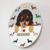Puppy Dogs Dachshund Wall Clock Modern Cartoon Design Sausage Dog Silent Swept Wall Watch Home Decor Dogs Pet Clever 