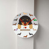 Puppy Dogs Dachshund Wall Clock Modern Cartoon Design Sausage Dog Silent Swept Wall Watch Home Decor Dogs Pet Clever 