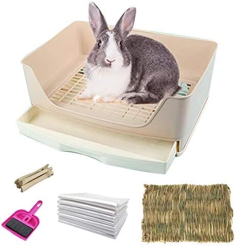 Rabbit Litter Box with Drawer Hamster Pet Clever Brown 