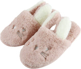 Rabbit Plush Indoor House Shoes Pet Clever Pink 5-6.5 