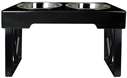 Raised Dog Dish with Double Stainless Steel Bowls Dog Bowls & Feeders Pet Clever 