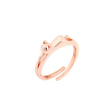 Reaching Cat Rings Cat Design Accessories Pet Clever 6.5 Rose Gold Color 
