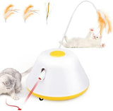 Rechargeable Auto Robotic Moving Cats Toy with Play Teaser & Pointer Cat Pet Clever 