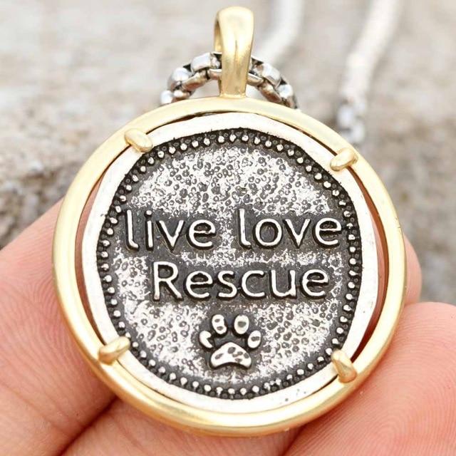 Rescue Inspired Pendant Cat Design Accessories Pet Clever Live Love Rescue 