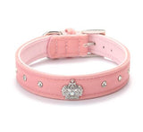 Rhinestones Crown Pet Collar Artist Collars & Harnesses Pet Clever Pink XS 
