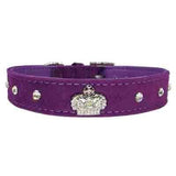 Rhinestones Crown Pet Collar Artist Collars & Harnesses Pet Clever Purple XS 