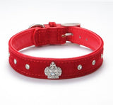 Rhinestones Crown Pet Collar Artist Collars & Harnesses Pet Clever Red XS 
