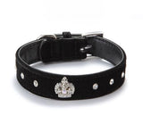 Rhinestones Crown Pet Collar Artist Collars & Harnesses Pet Clever Black XS 