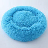 Round Fluffy Pet Bed ﻿ Dog Beds & Blankets Pet Clever Blue S 