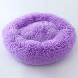 Round Fluffy Pet Bed ﻿ Dog Beds & Blankets Pet Clever Purple S 