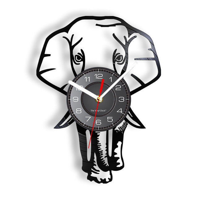 Safari Animal Elephant Wall Art Wall Clock African Wildlife Animal Elephant Nursery Wall Decor Other Pets Design Accessories Pet Clever Without LED 